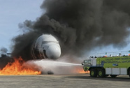 Burning Aircraft Extinguished by an ARFF truck